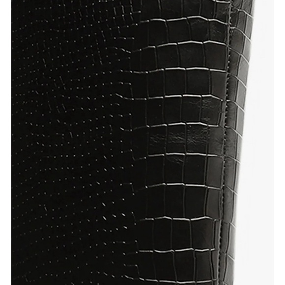 EUC SCHUTZ Maryana Black Crocodile Embossed Heeled Boots 8.5 - Picture 6 of 12